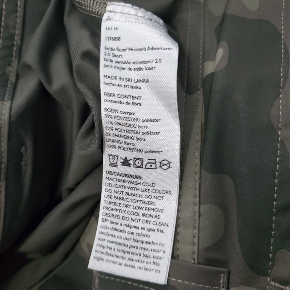 Eddie Bauer Golf / Hiking Camouflage All-Weather Stretch Skort Dry-Fit Golf β 14 - Picture 10 of 10